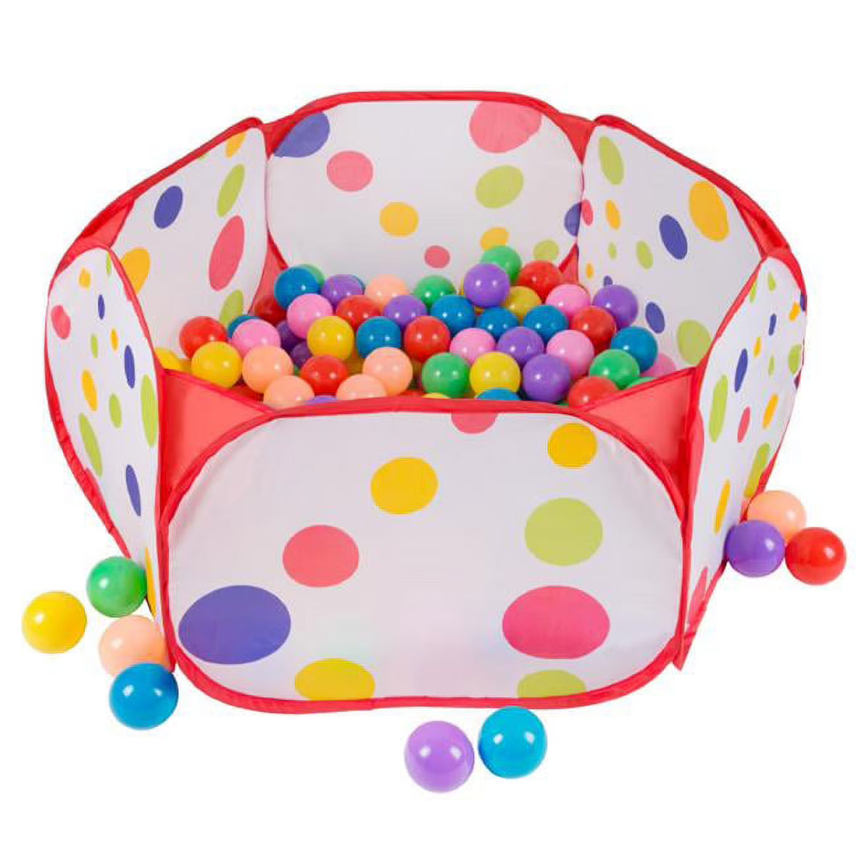 Six-sided Ball Pit Tent with 200 Plastic Balls E93041