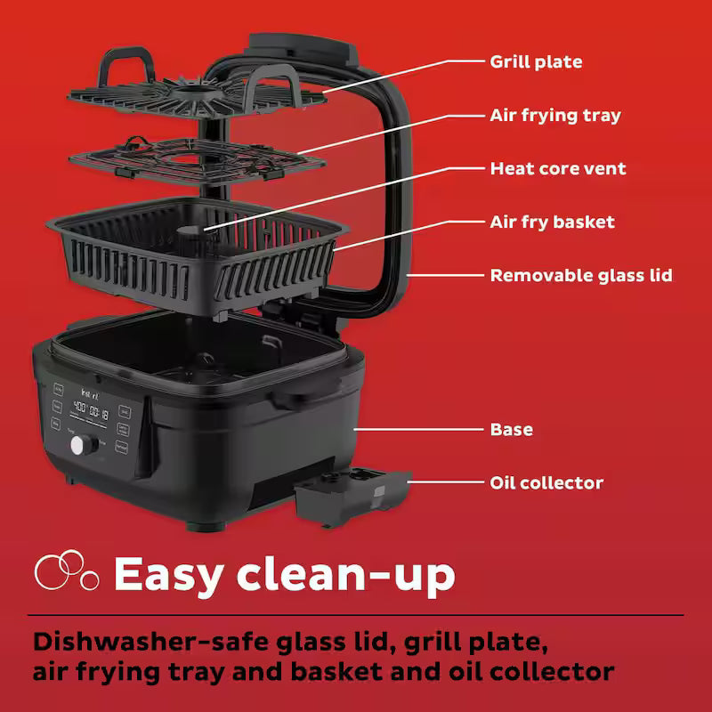 Indoor Grill and Air Fryer Black N2295