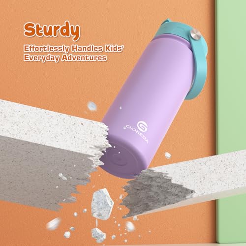 18oz Insulated Stainless Steel Kids Water Bottle with Stickers I3806