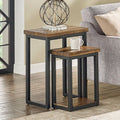 Rustic Wood Nesting End Tables (Set of 2) X621