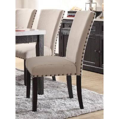 Linen Side Chair in Salvage Dark Oak T689