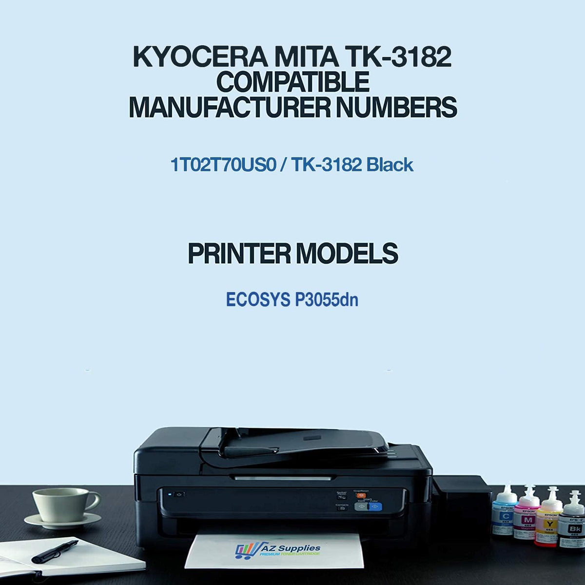 Toner Cartridge for Kyocera Mita TK-3182 ECOSYS P3055dn (Black - 1 Pack) Y81800