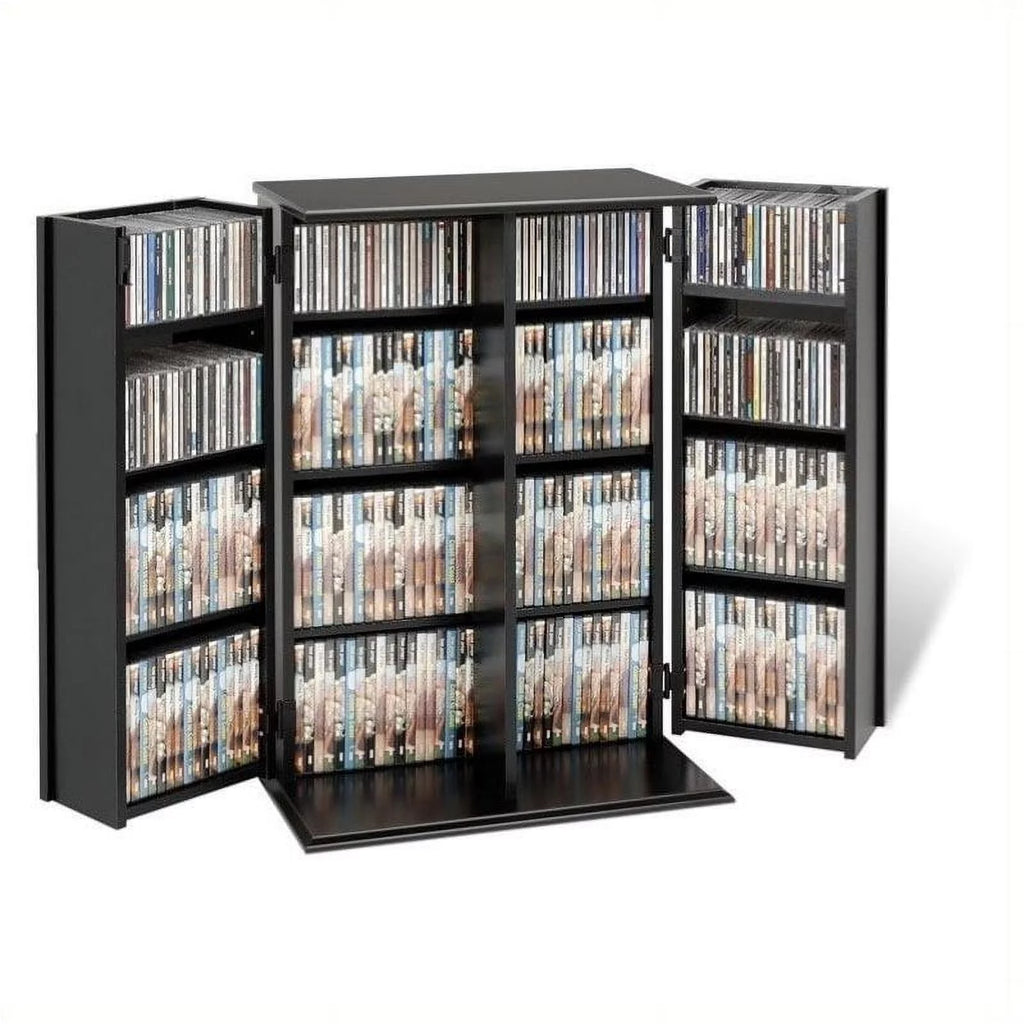 Black Wood Media Cabinet J429