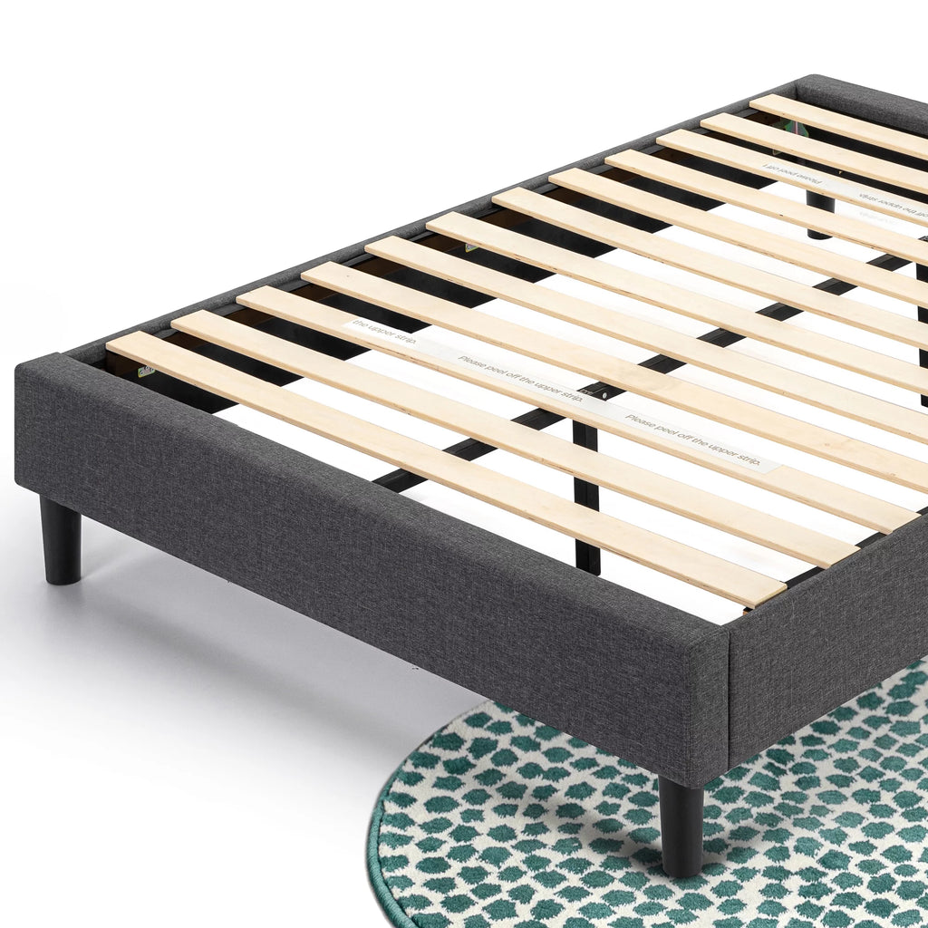 13" Upholstered Platform Bed Frame, Grey, Full L1123