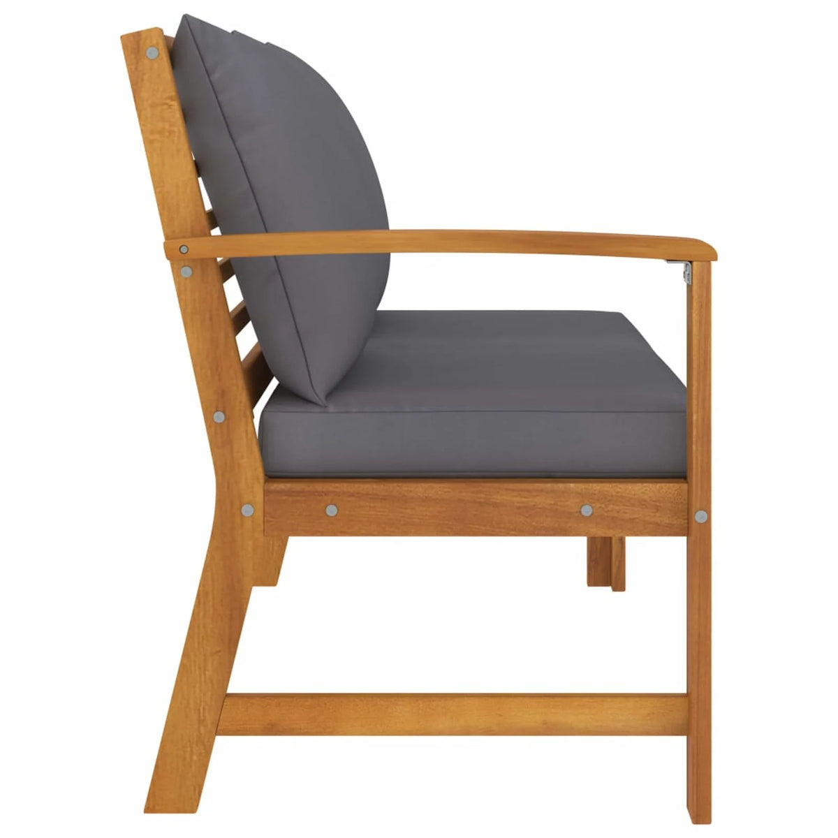 Acacia Wood Garden Bench with Cushion V608456