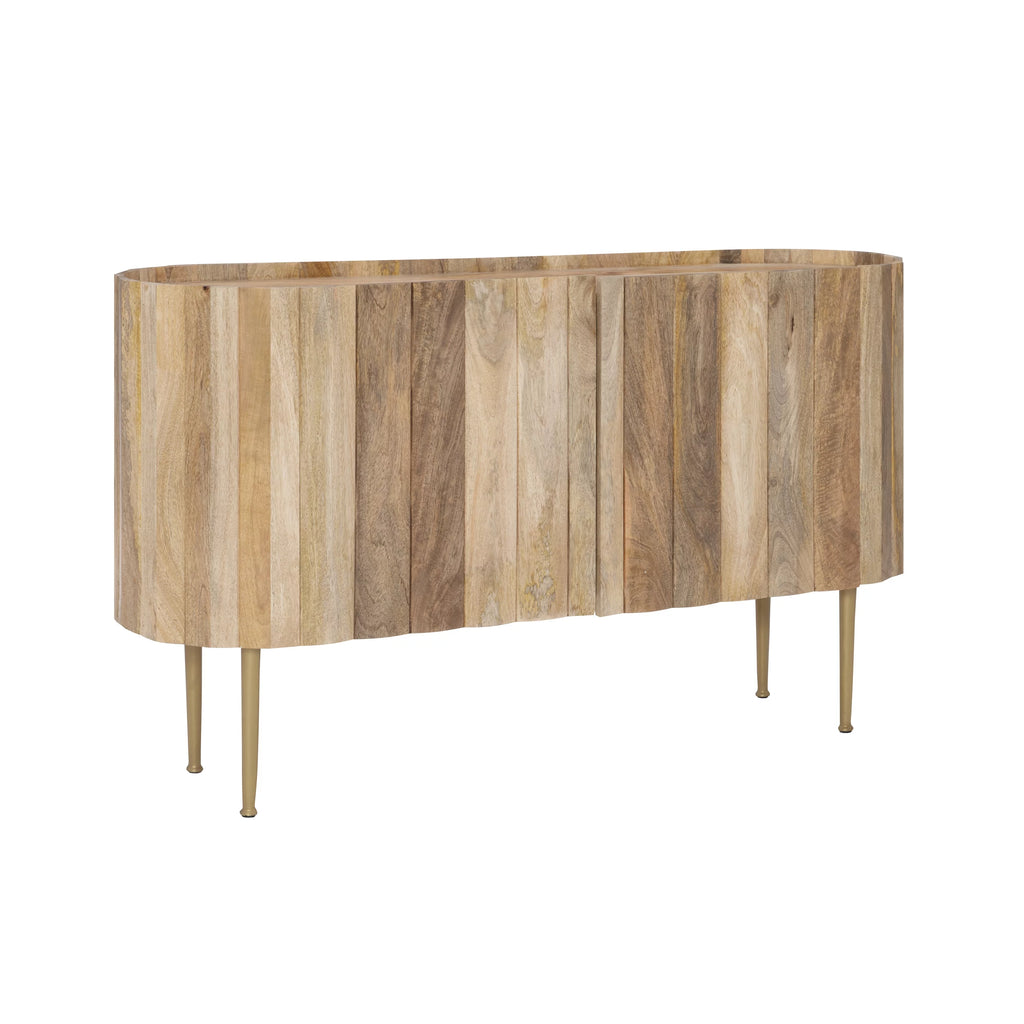 Wood and Iron Console Table with Shelves I6194