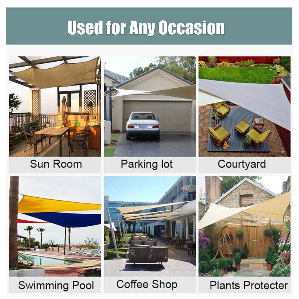 Cream Waterproof Triangle Shade Sail S2981