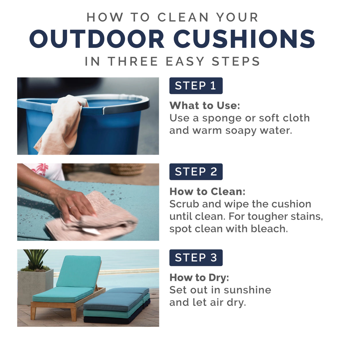 PolyFill Outdoor Deep Seating Cushion Set, 24 x 24, Water Repellant, Fade Resistant, Tufted E780488