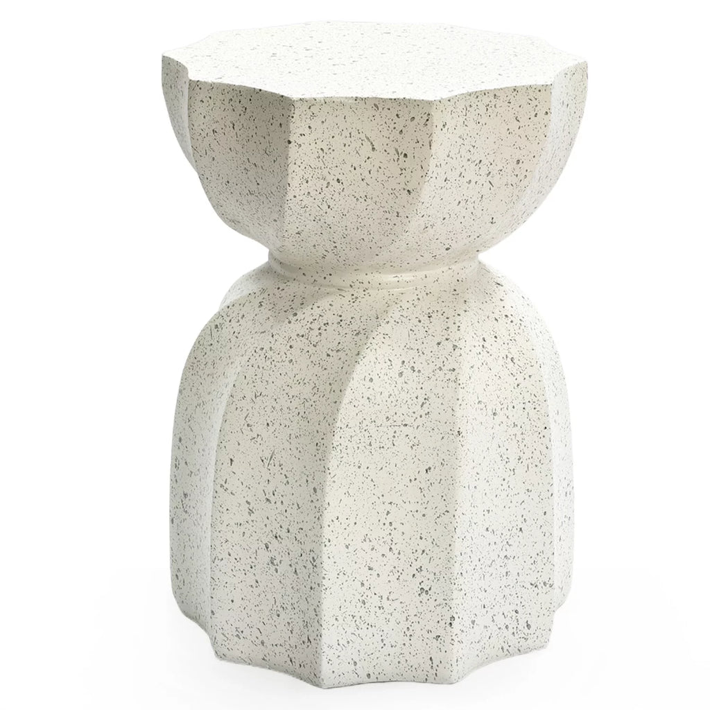 Off White Gray Cement Indoor Outdoor Side and End Table D8852