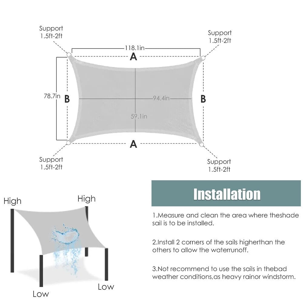 Cream Waterproof Triangle Shade Sail S2981