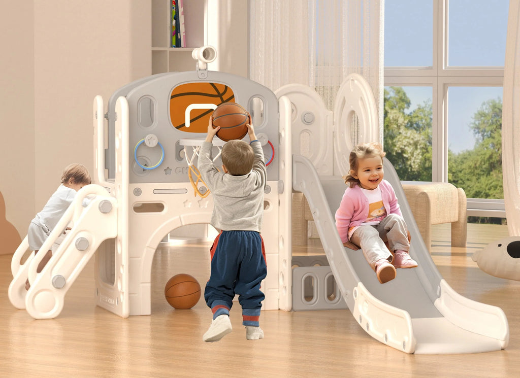 7 in 1 Toddler Slide Set with Basketball Hoop and Ball A2584