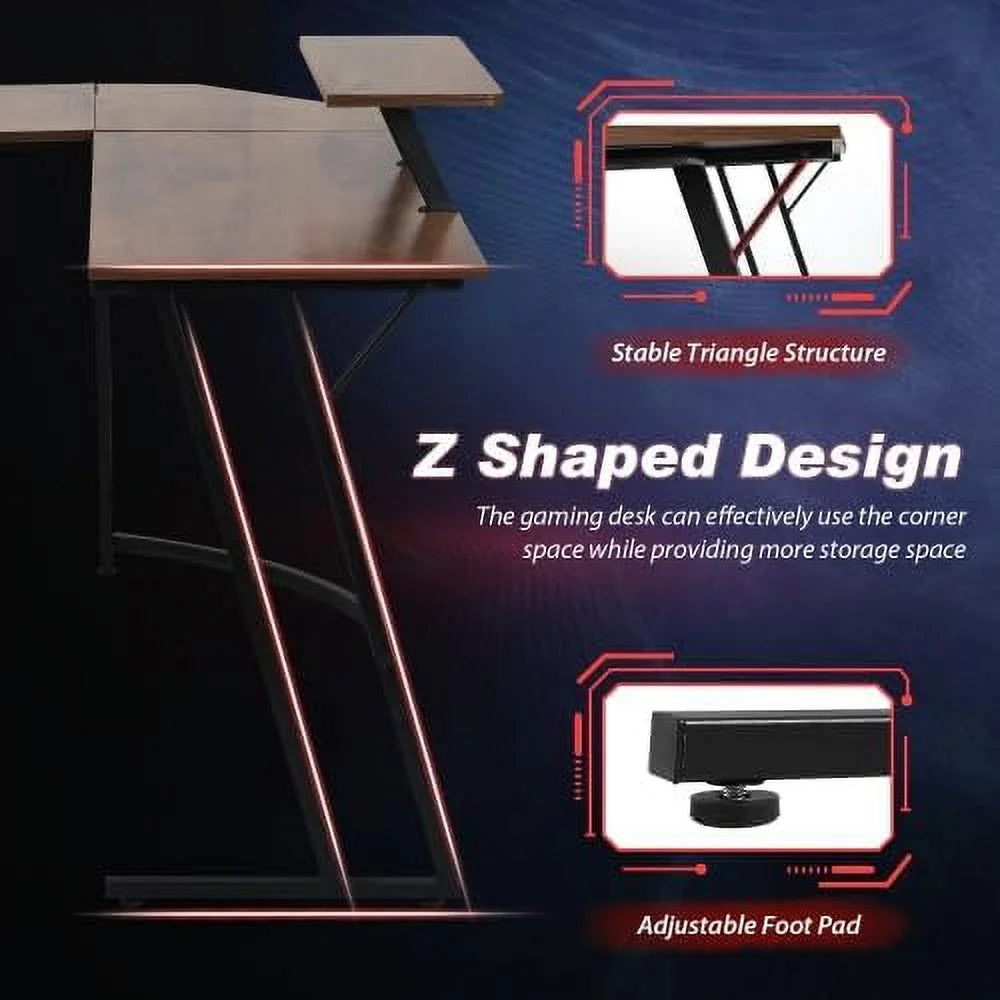 L Shaped Gaming Desk with Large Desktop X862