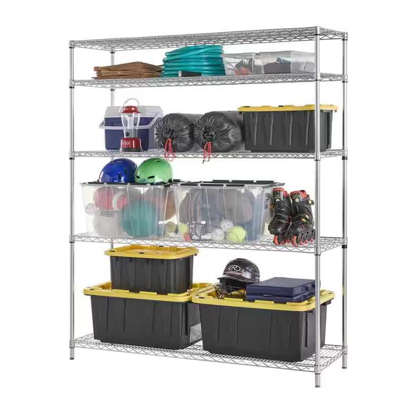 5-Tier Heavy Duty Steel Wire Shelving Unit Z6623