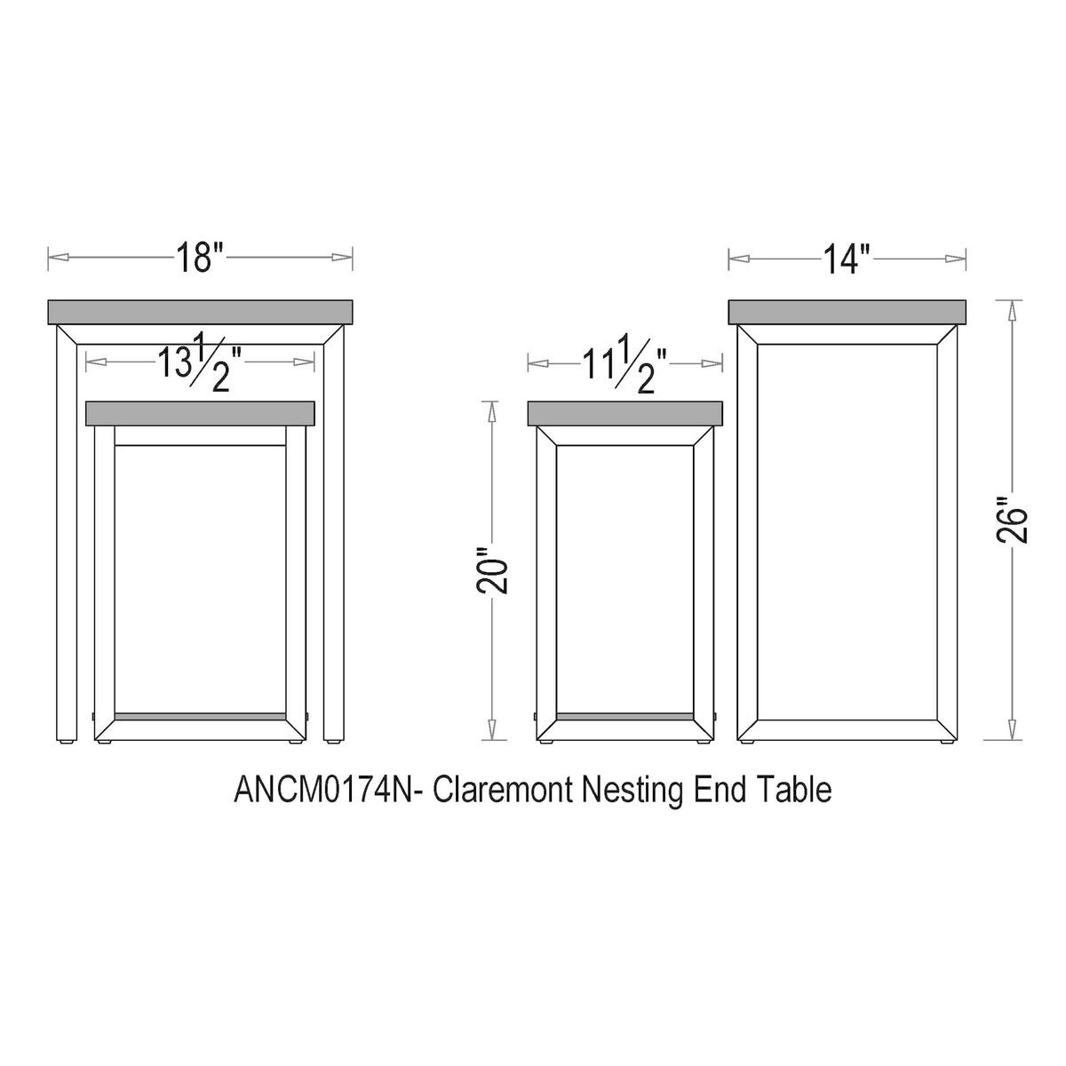 Rustic Wood Nesting End Tables (Set of 2) X621