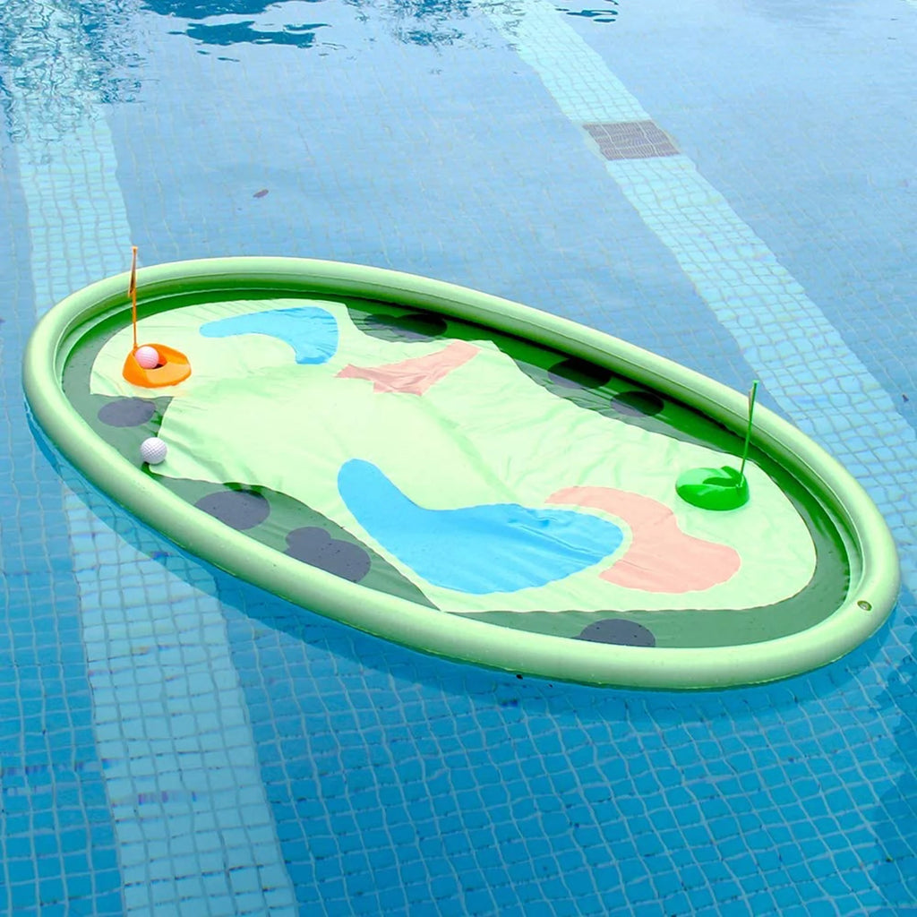Inflatable Pool Golf Game with 10 Balls, 2 Holes, and 2 Flag V32981