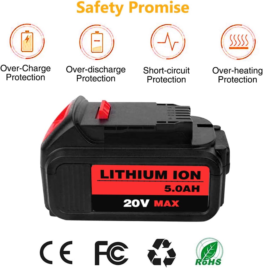 6Packs 20Volt 5.0Ah Lithium Battery T94547