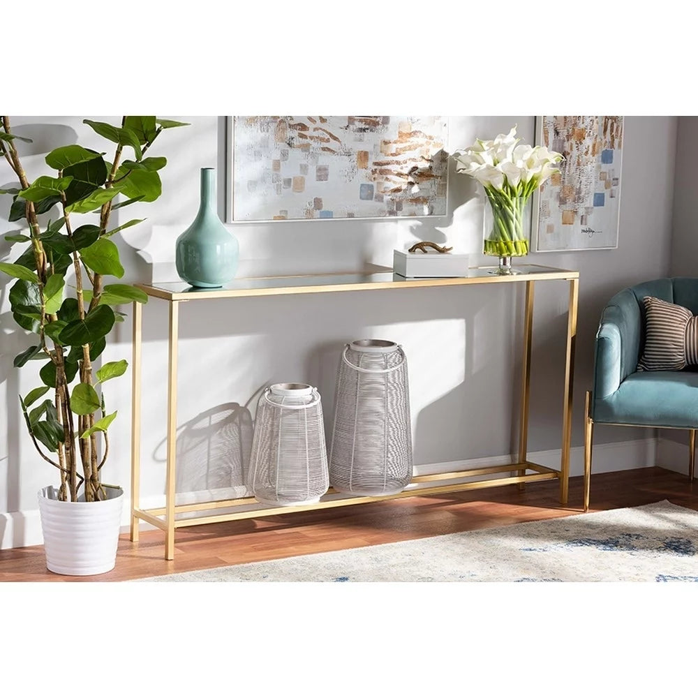 Gold Mirrored Glass Console Table T70726