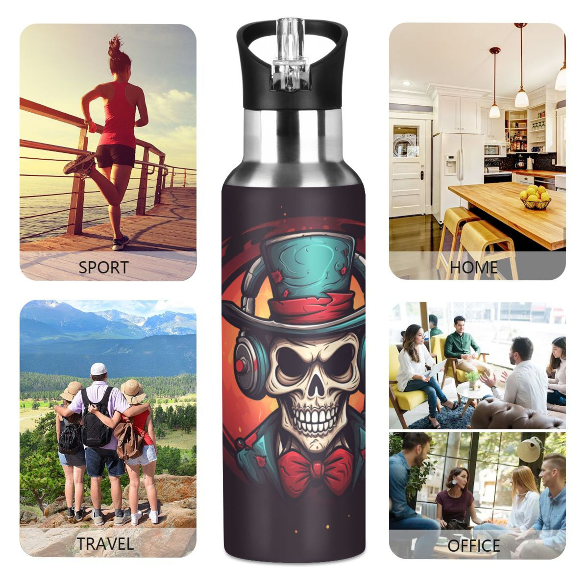 Insulated Stainless Steel Water Bottle with Straw Lid, 20 oz K447
