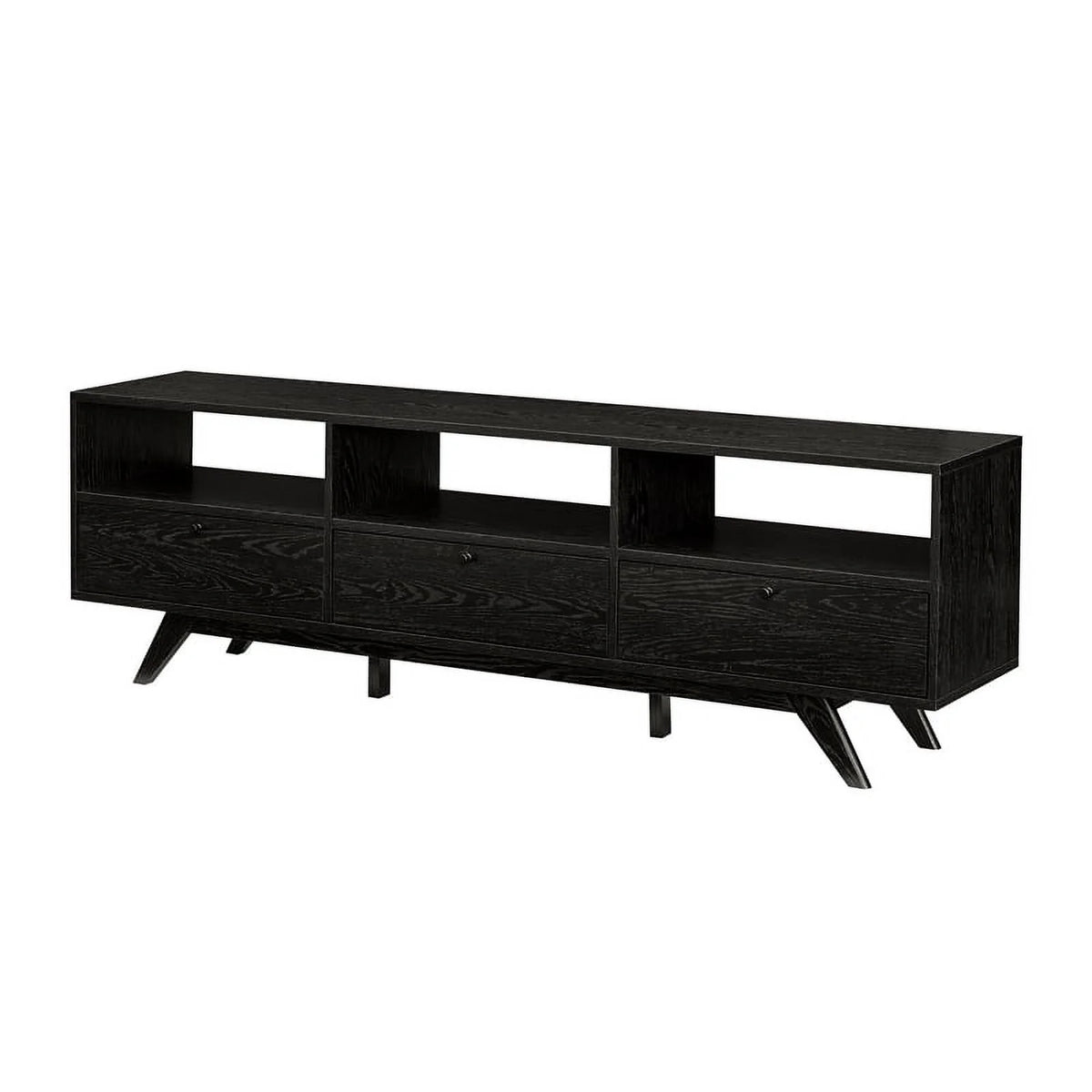 Black Wood TV Stand with Storage C93400