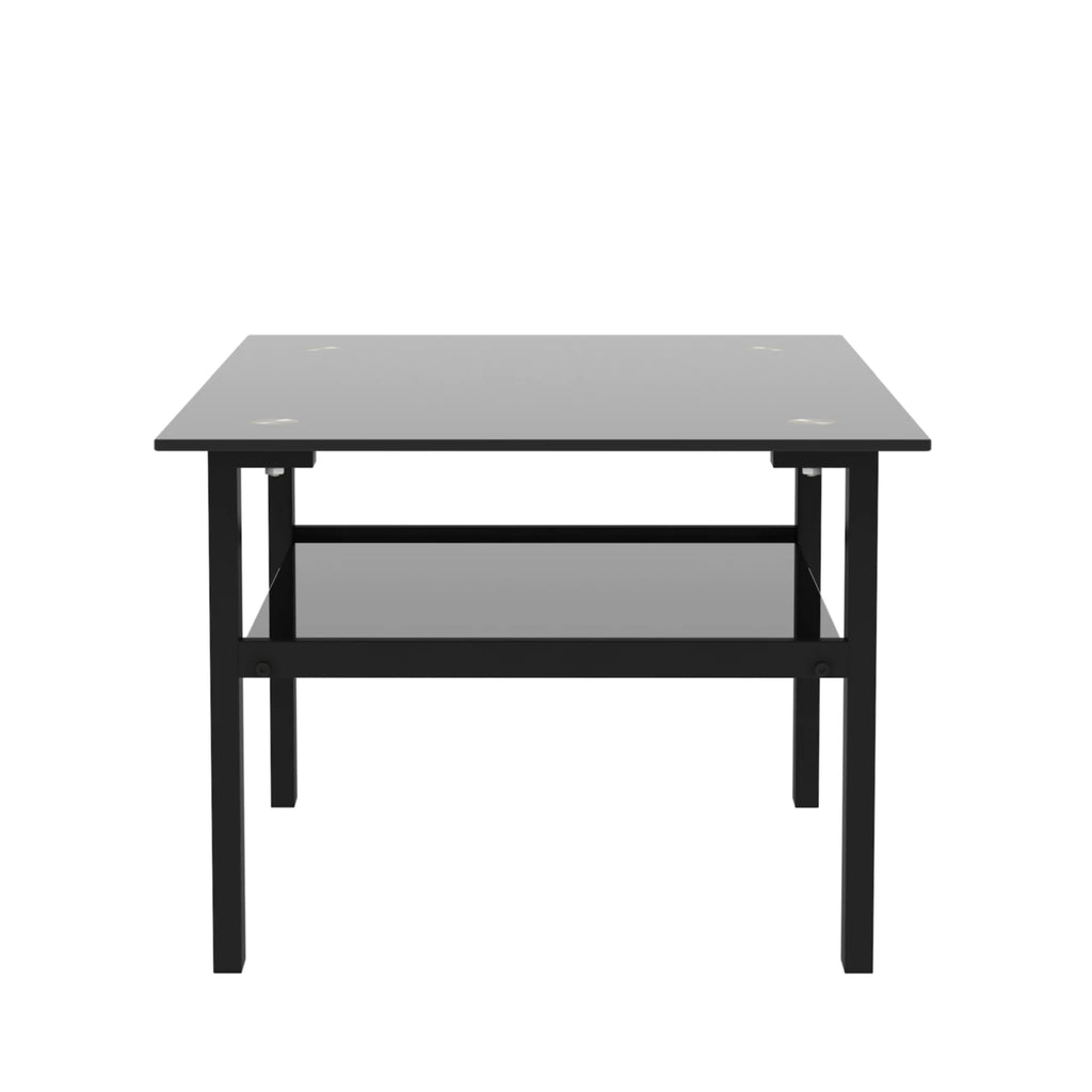 Glass Square Coffee Table Black U833