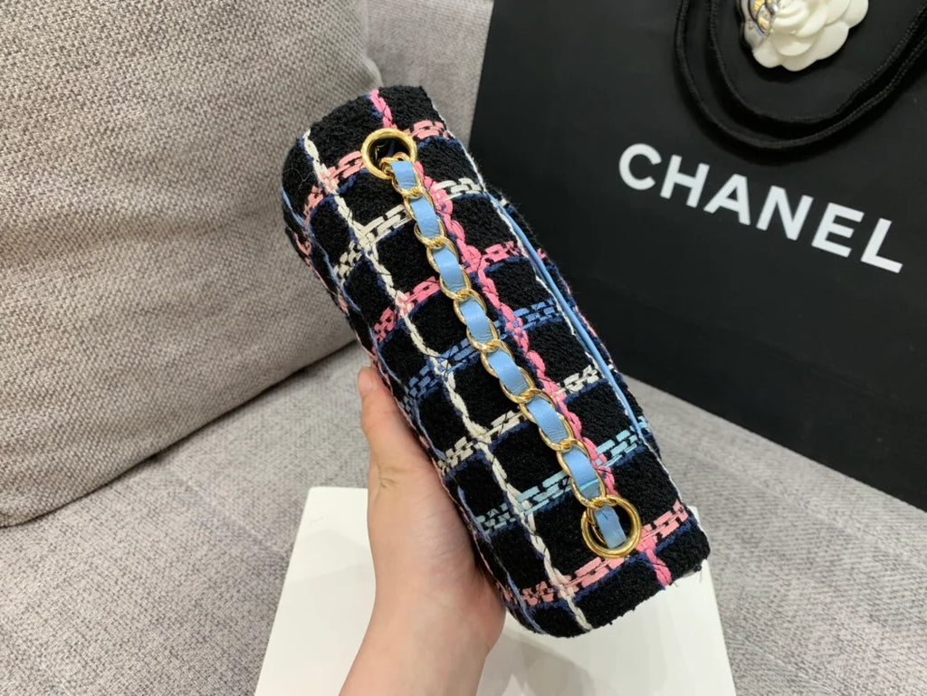 Navy Tweed Mini Rectangular Flap Bag N8247