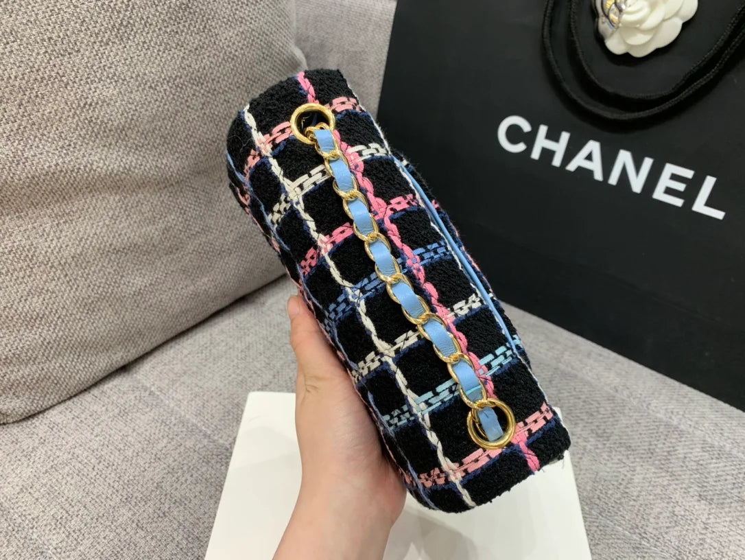 Navy Tweed Mini Rectangular Flap Bag N8247