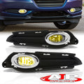 Chrome Front Bumper Fog Lights Assembly with Bulbs Switch Relay Wiring Harness Kit (Yellow Lens) V749544