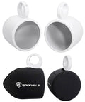 White Aluminum Wakeboard Tower Speaker Pods with Covers J50620