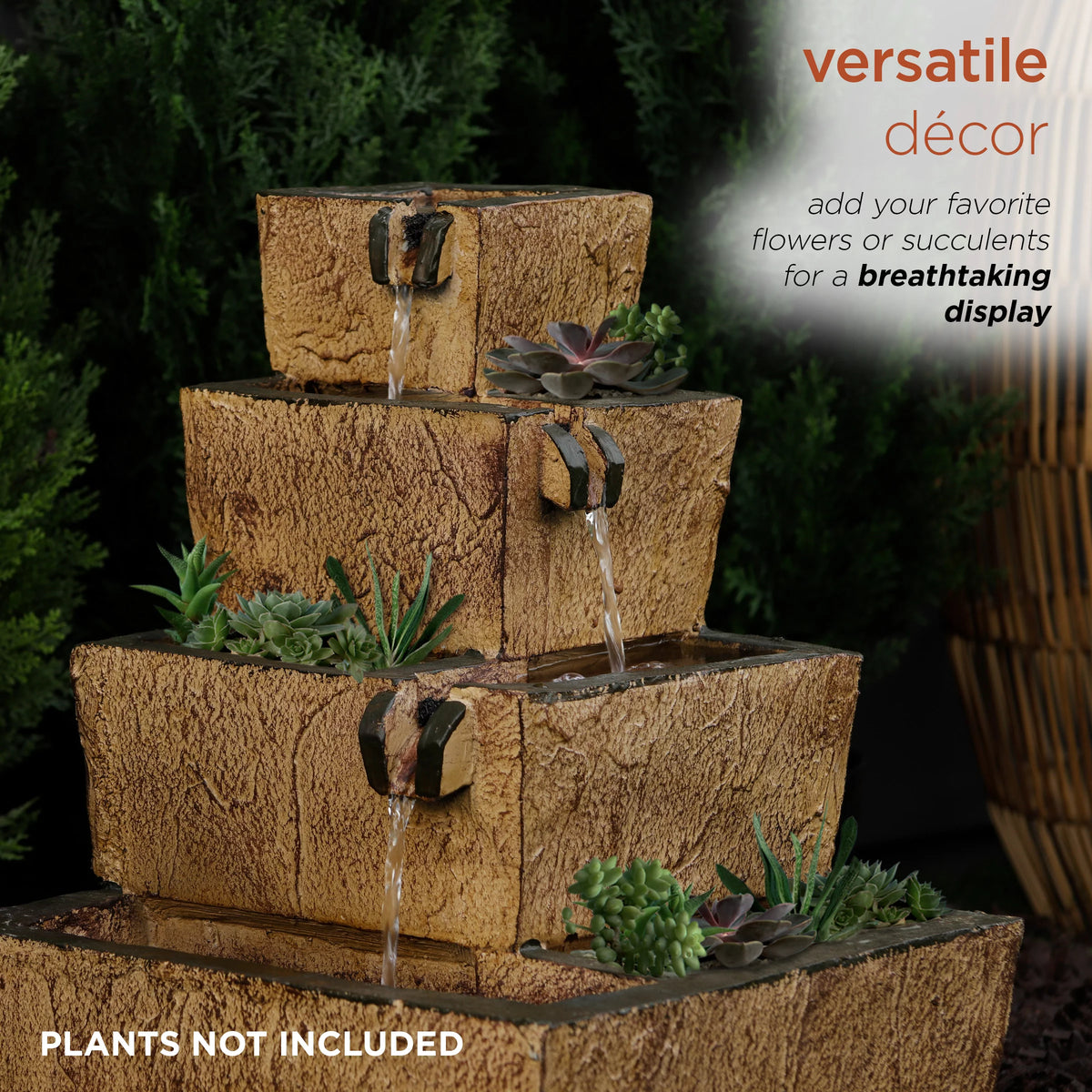17" Tall Solar Tiered Fountain with LED Lights T723501