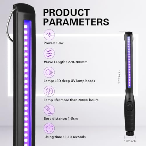 Portable USB Rechargeable UV Light Sanitizer 1 Pack J1320