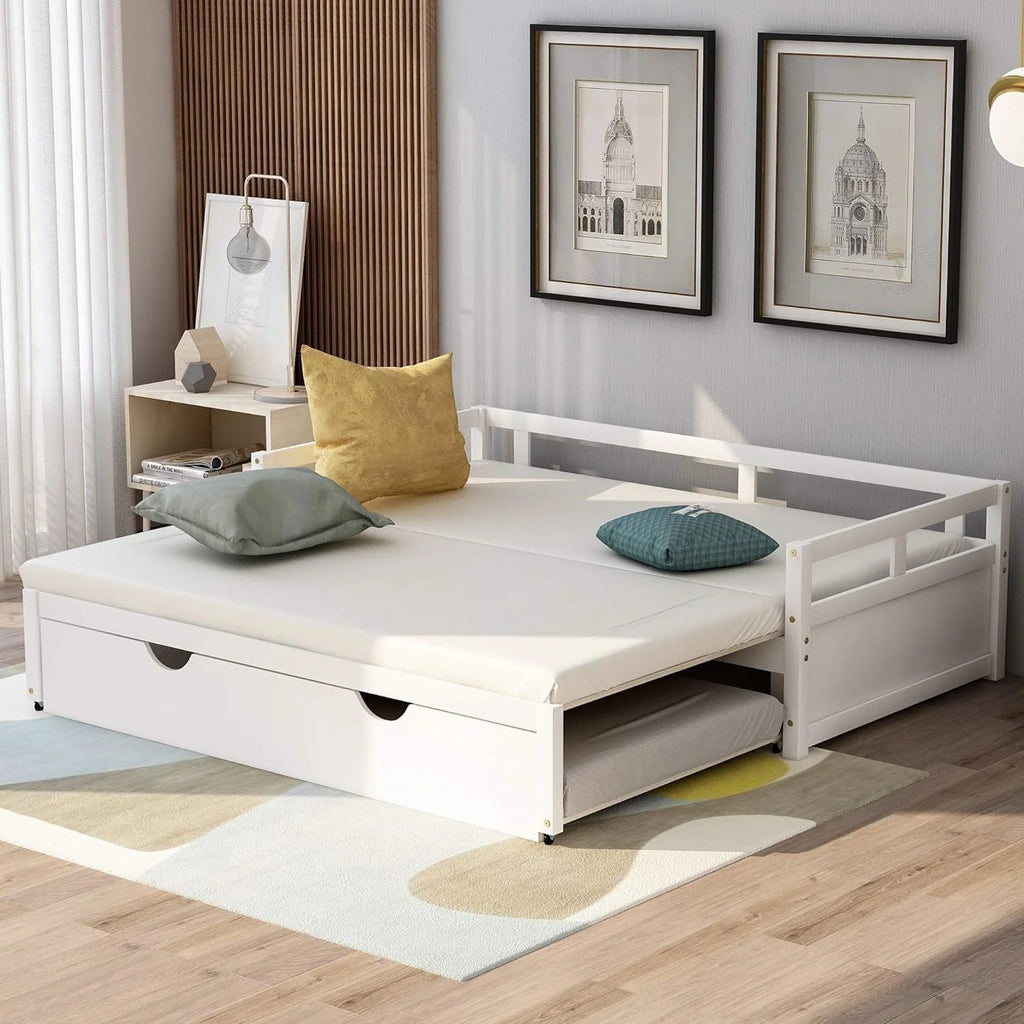 White Wood Extendable Daybed L2120