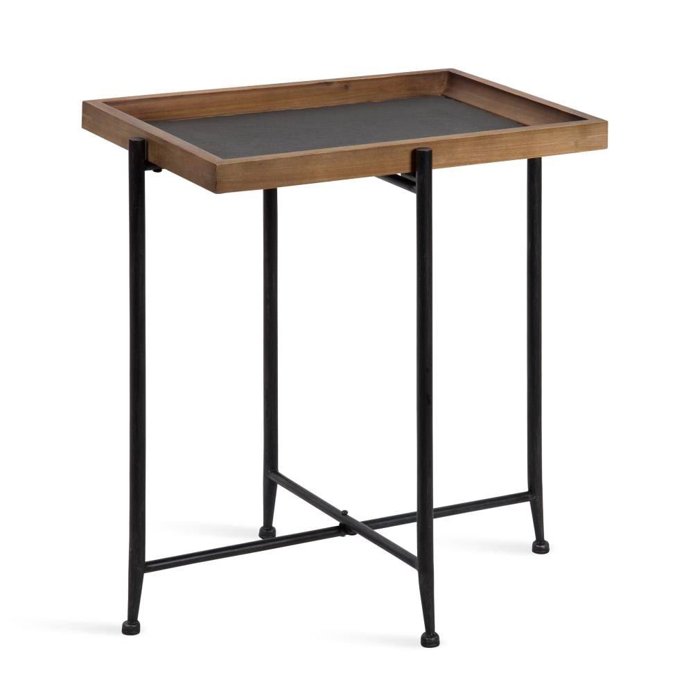 Rustic Brown/Black Wood End Table U3238