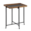 Rustic Brown/Black Wood End Table U3238