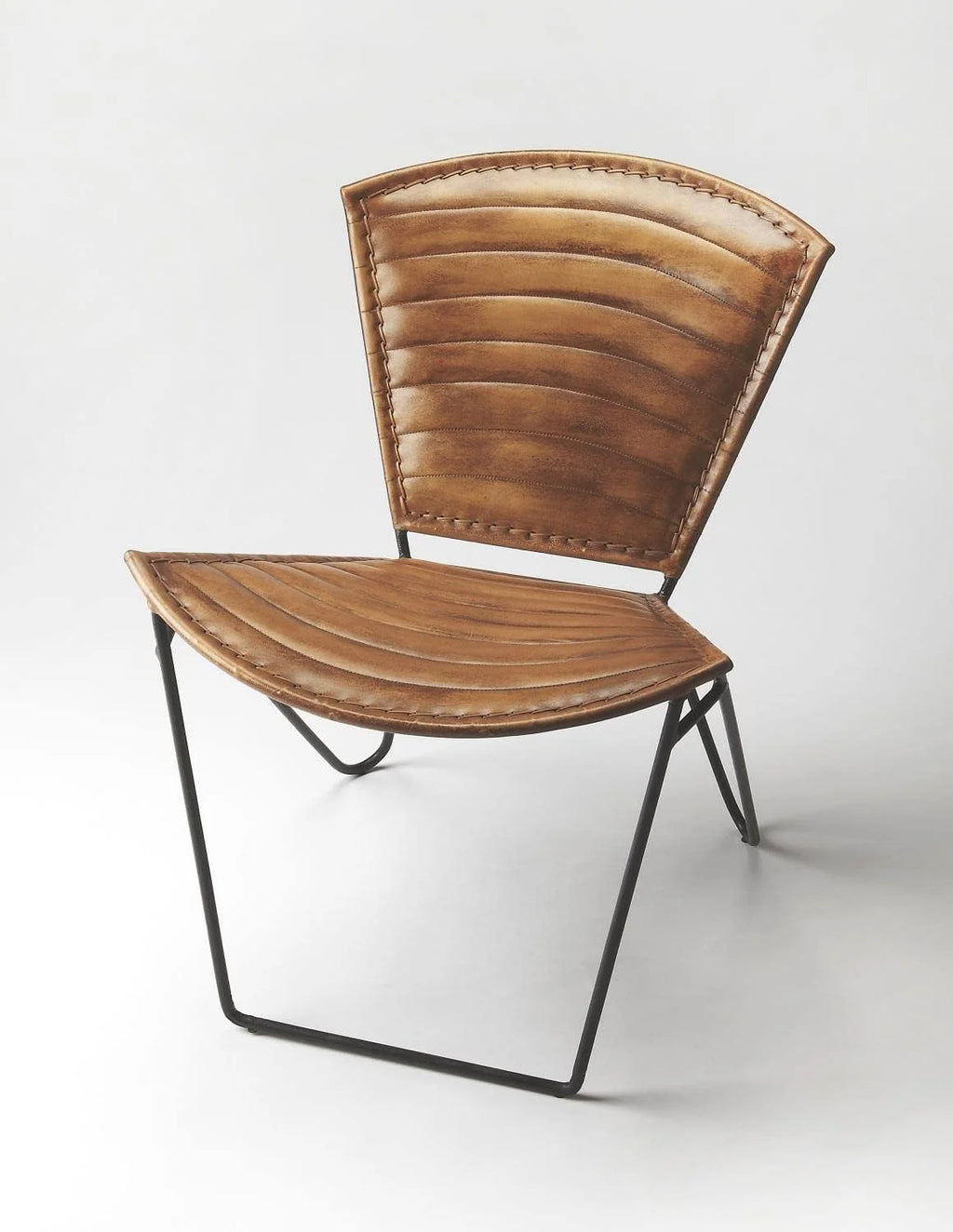 Iron & Leather Accent Chair S375119