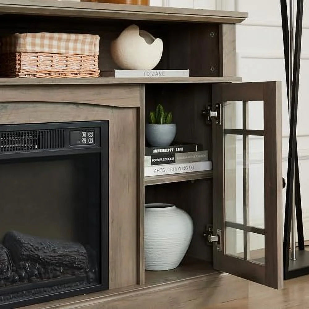 58'' TV Stand with 24.5'' Electric Fireplace Y87359