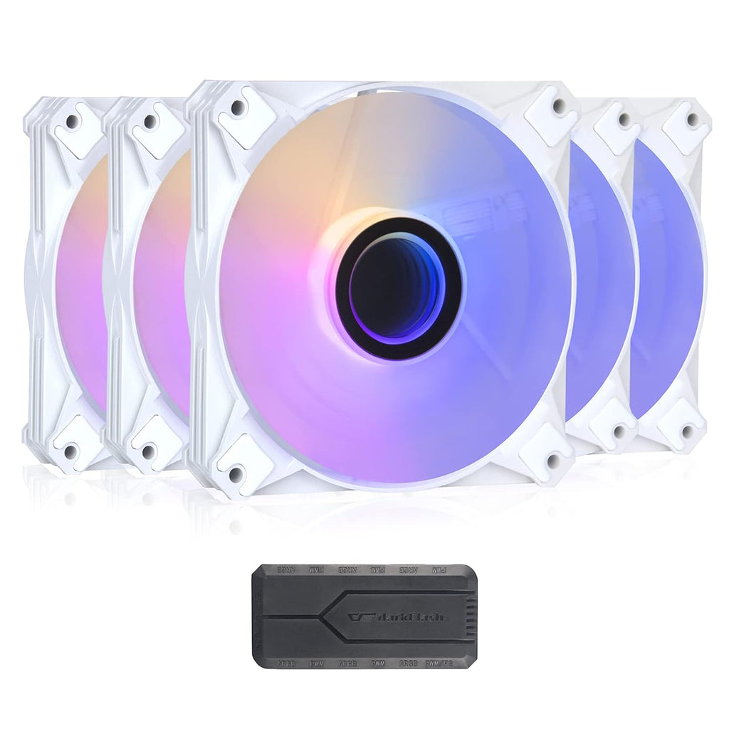 White 5Packs 120mm ARGB PWM Case Fans with Controller R508443