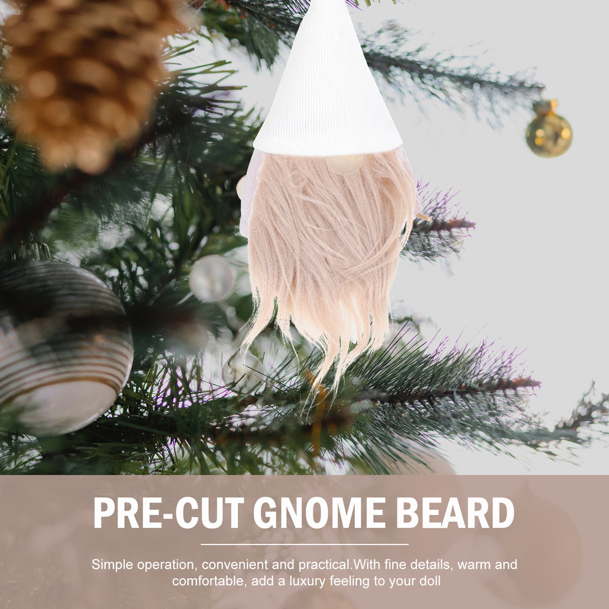 2 Sets Gnome Doll DIY Making Supplies with Faux Fur Fabric and Wooden Balls M4166