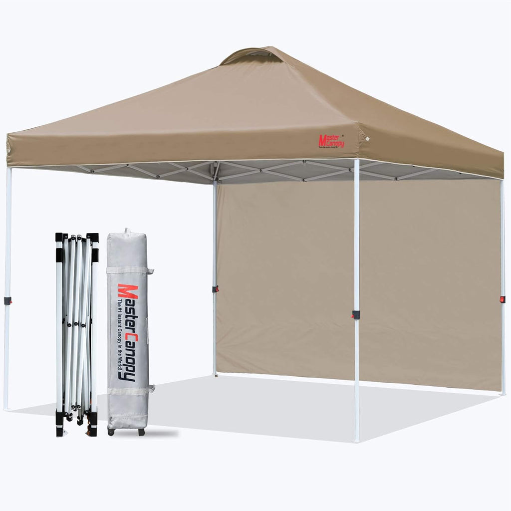 Pop Up Canopy Tent with 1 Sidewall (10'x10', Black) Z713