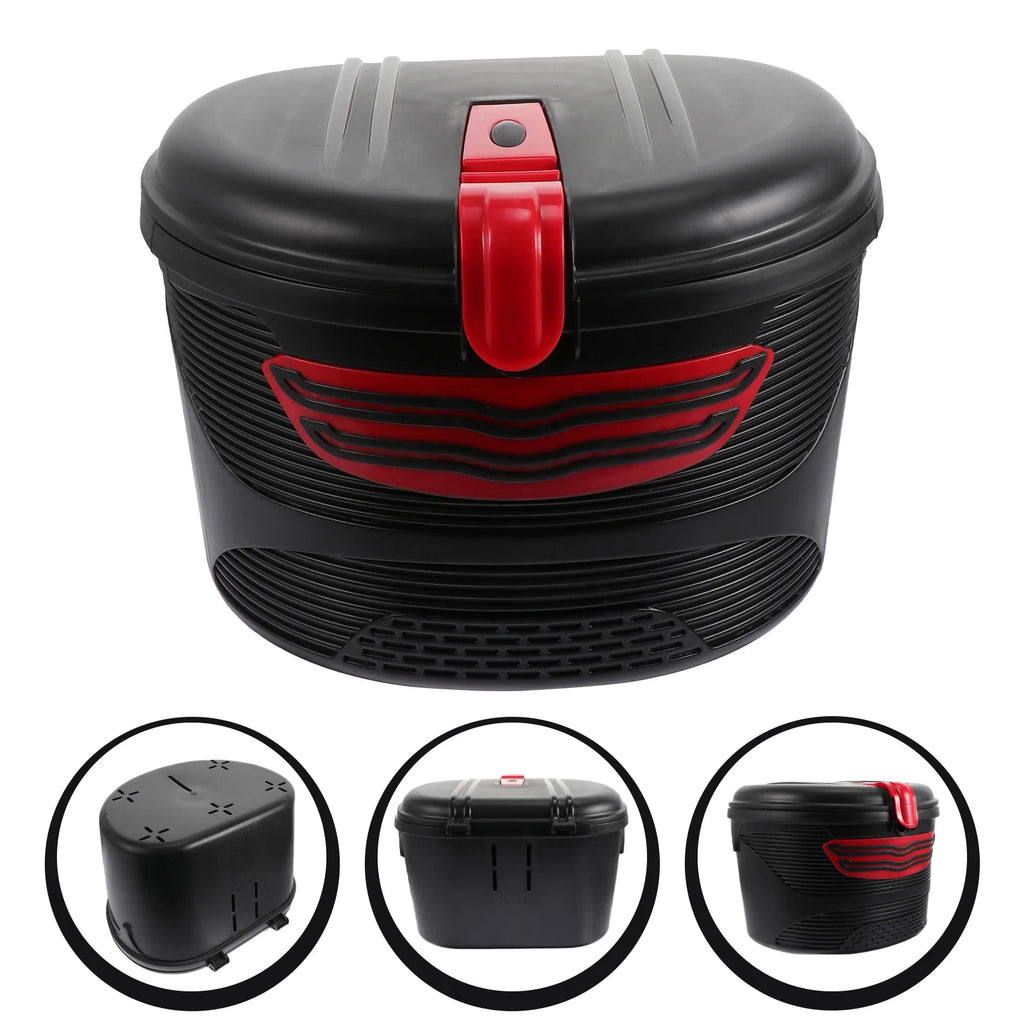 Red Plastic Storage Basket with Lock J7268