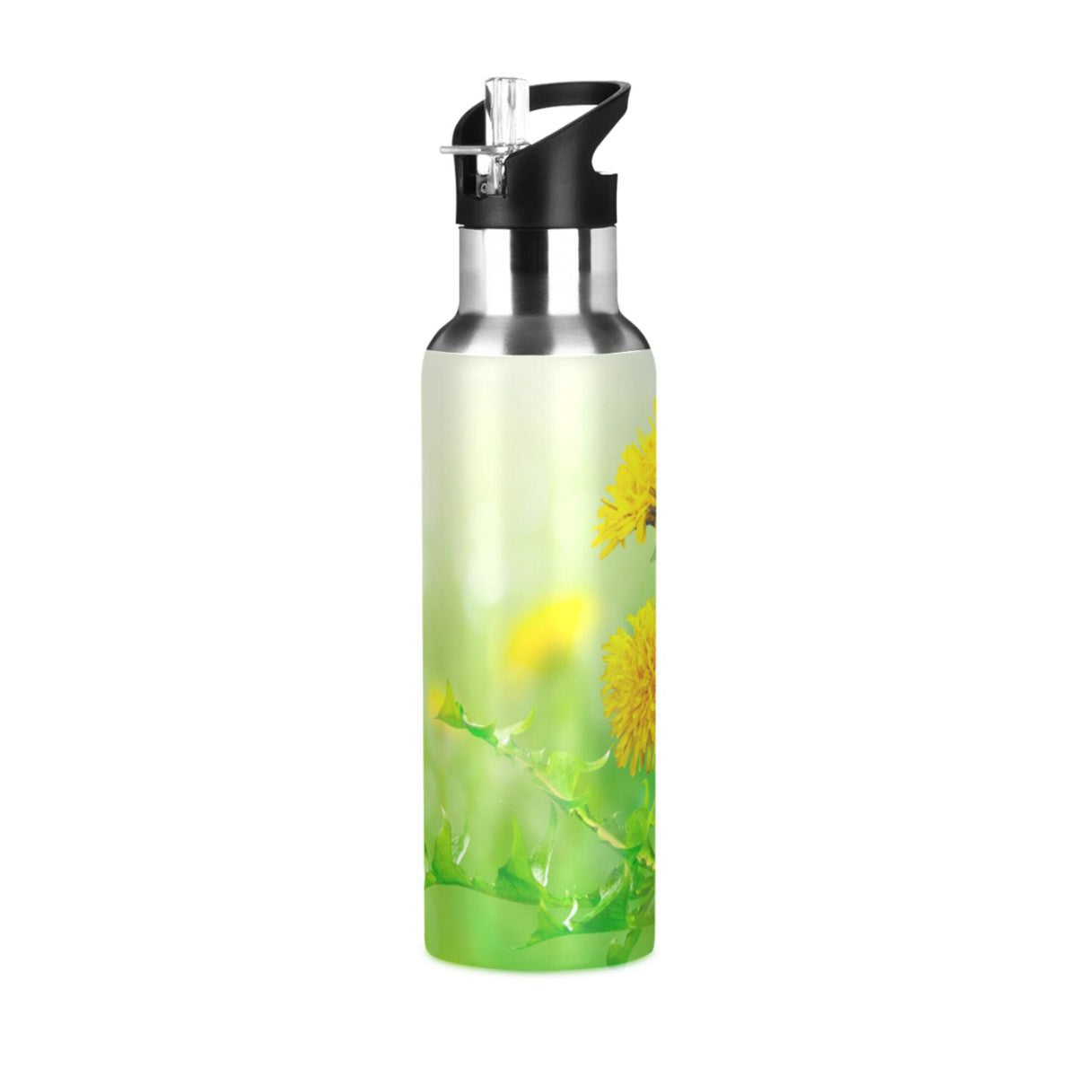 Spring Green Insulated Stainless Steel Water Bottle with Straw Lid 20 oz U6048