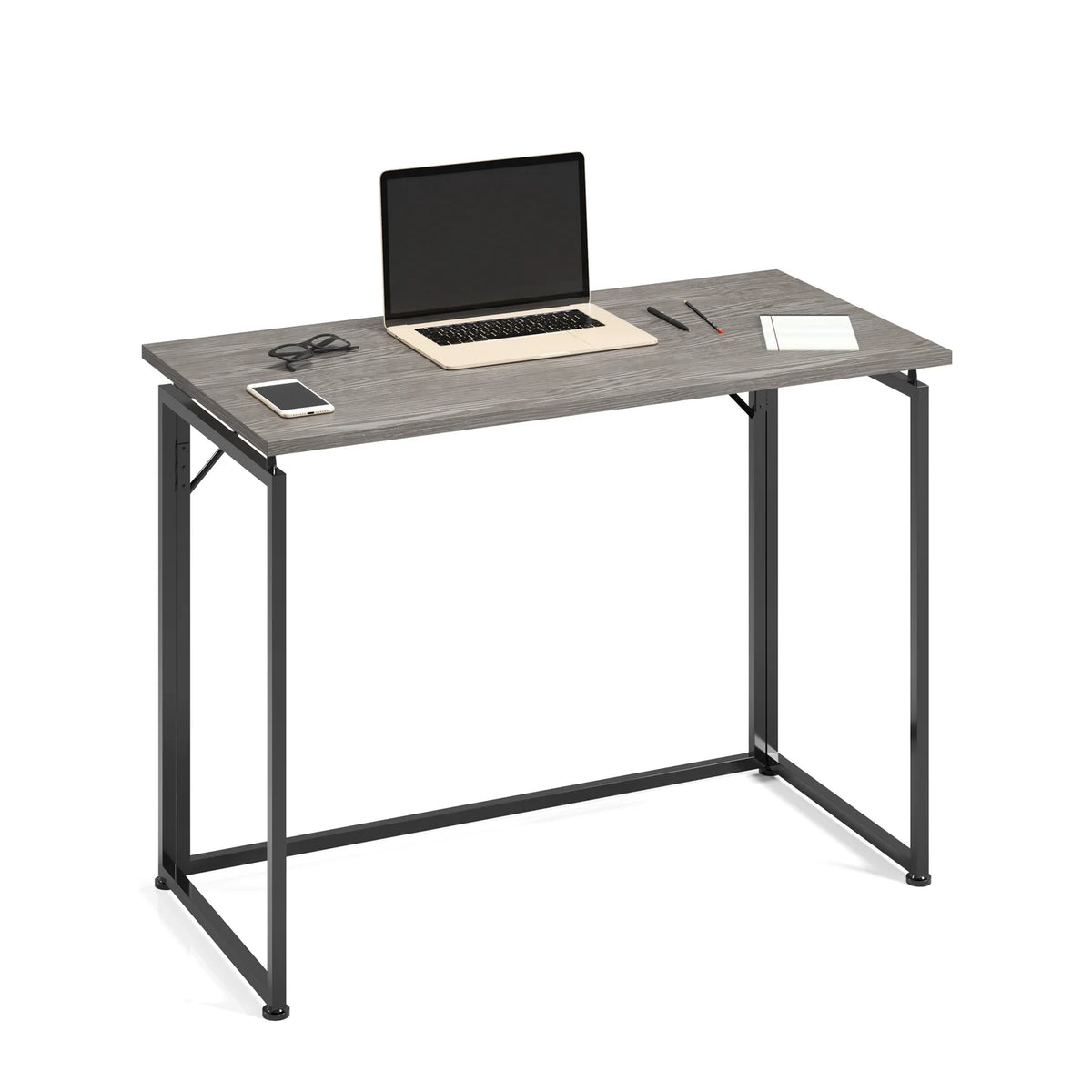 40" W Folding Computer Desk, Grey N97178