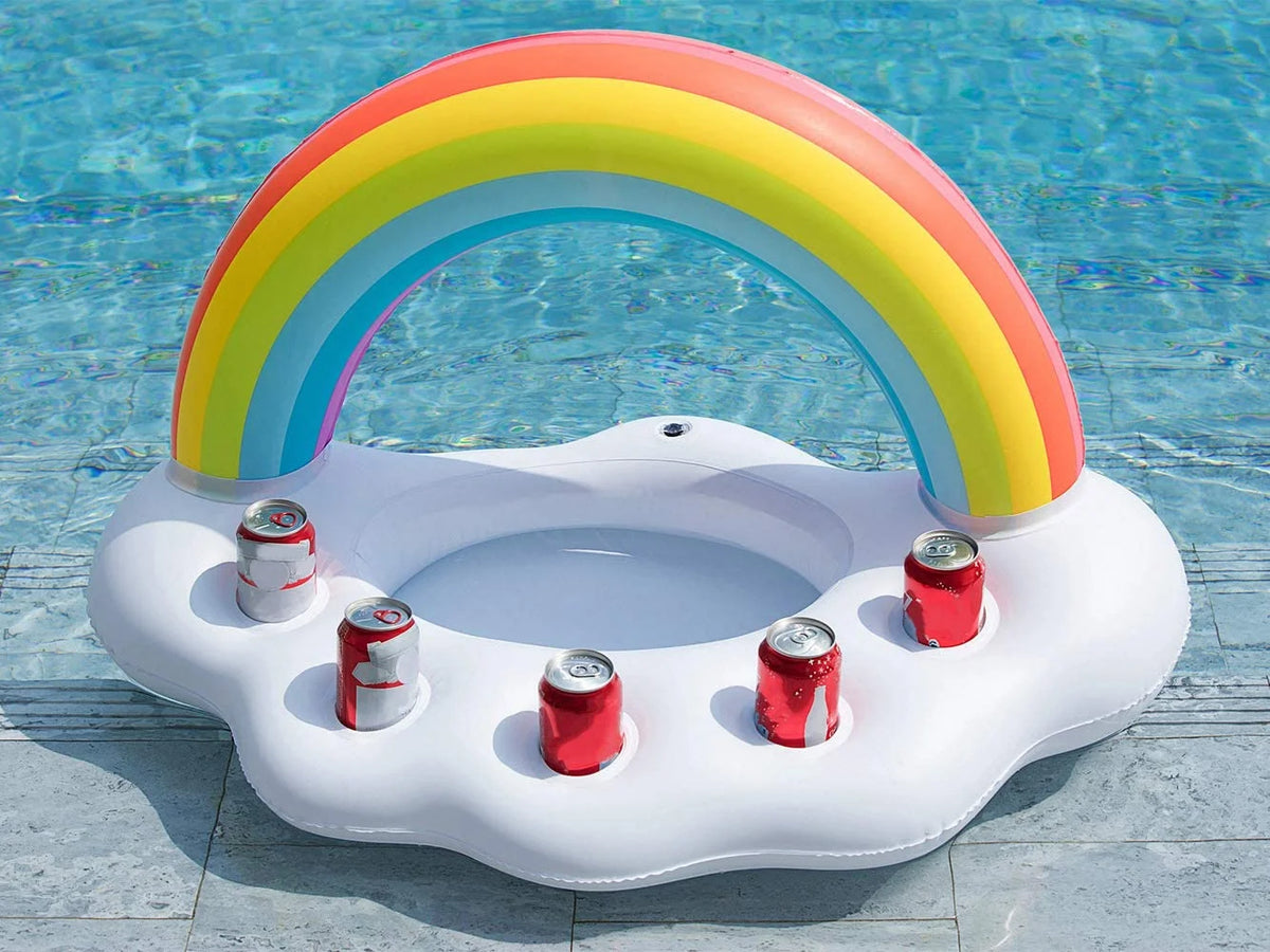 Inflatable Rainbow Cloud Drink Float Pool Cooler C276