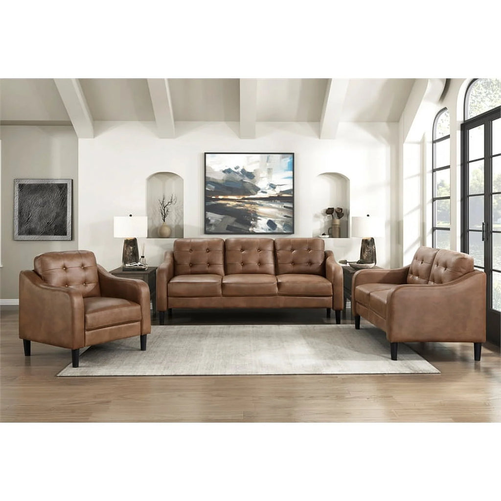 Brown Microfiber Loveseat C9986