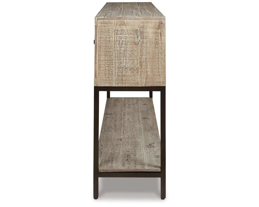 Distressed White Sofa Console Table N584515