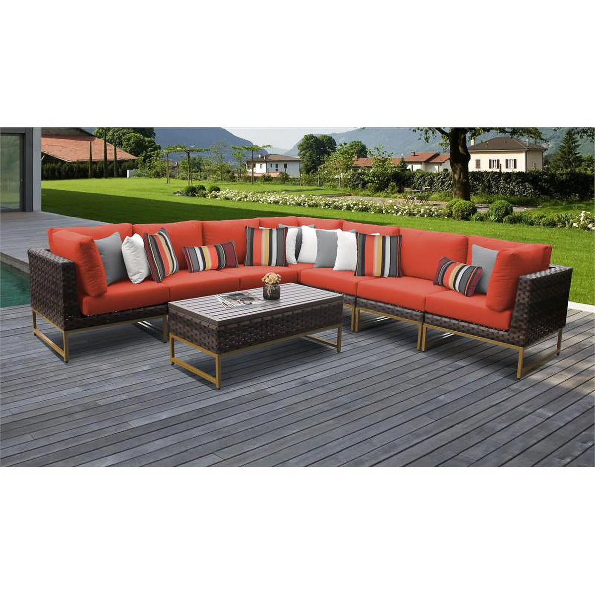 8 Piece Wicker Patio Furniture Set V5735