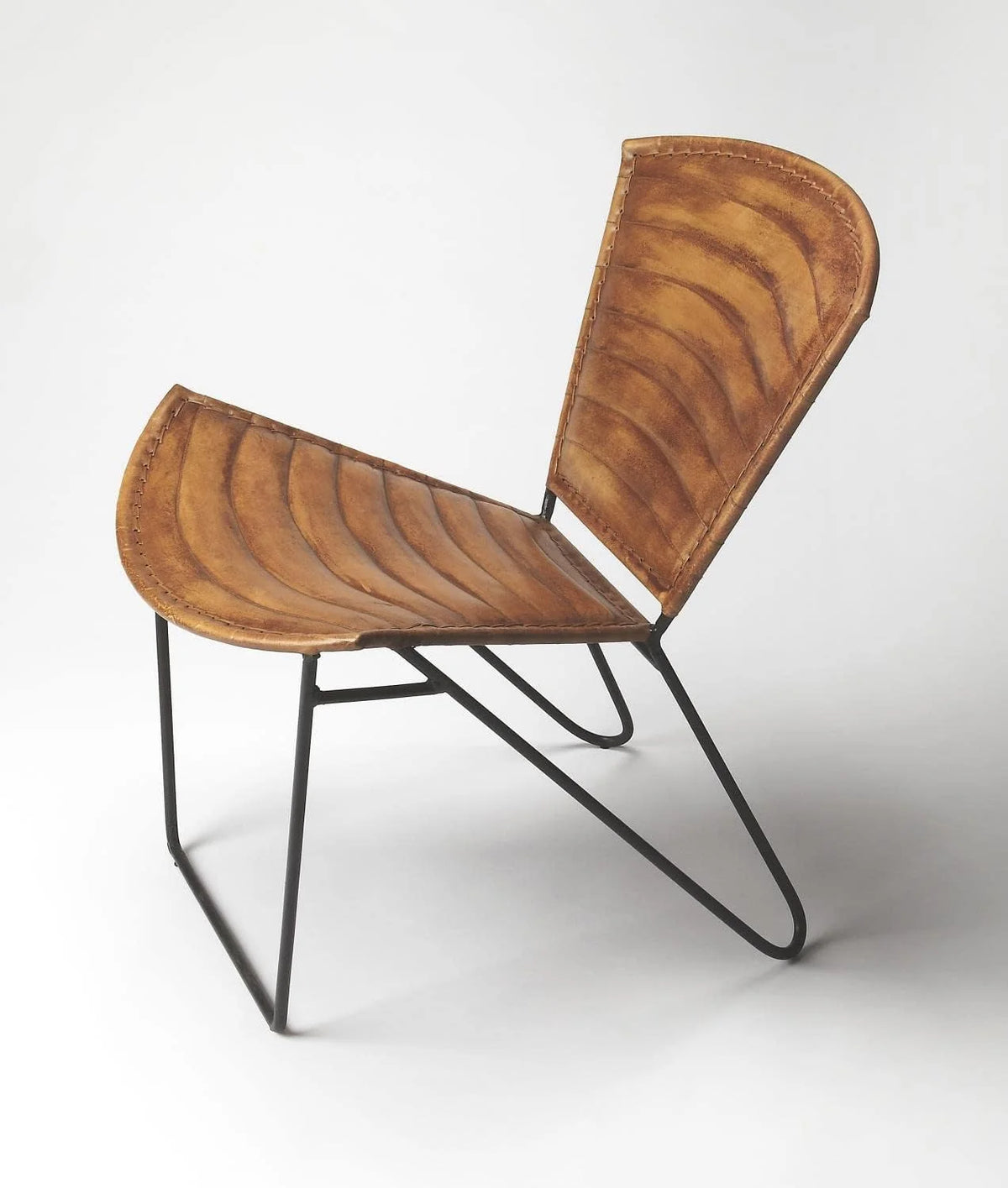 Iron & Leather Accent Chair S375119