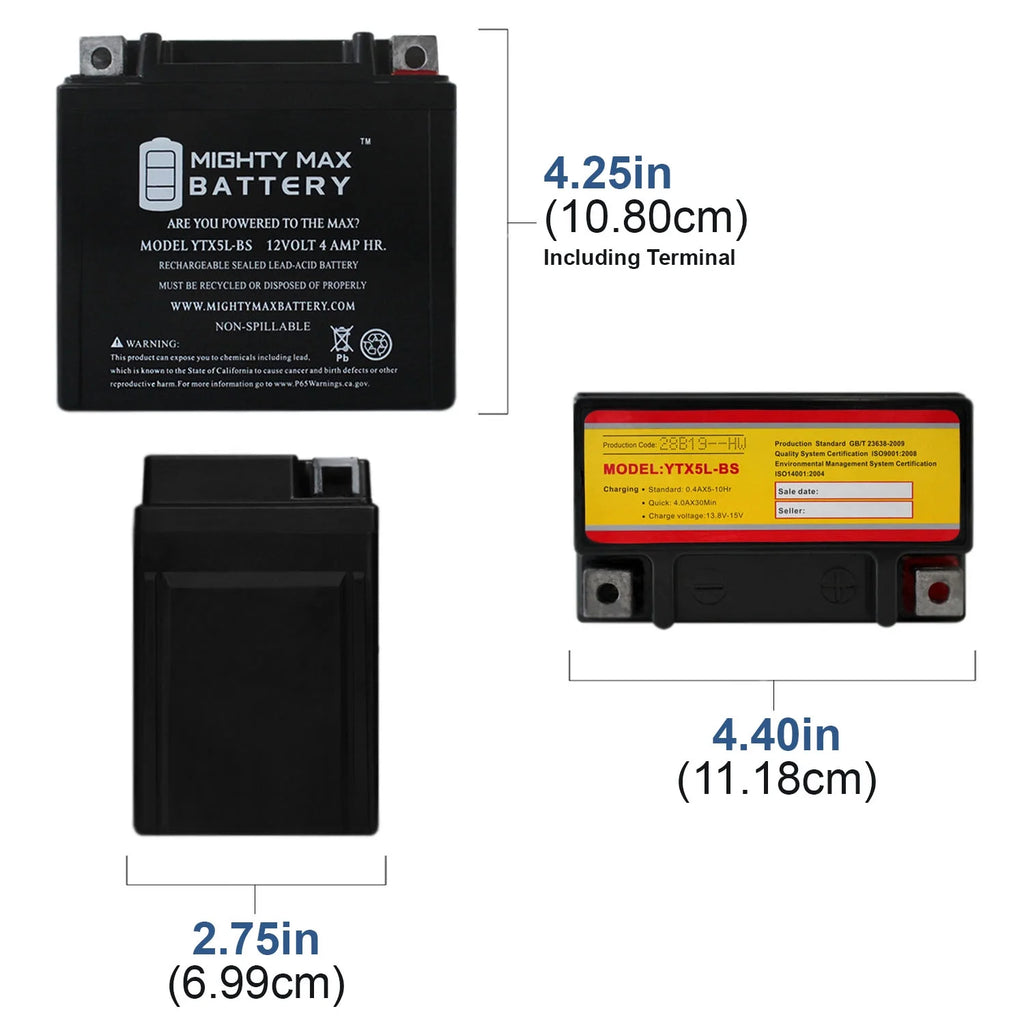 3 Pack Motorcycle Battery R285