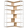 L-Shaped 7-Tier Bookshelf with Metal Frame O708354