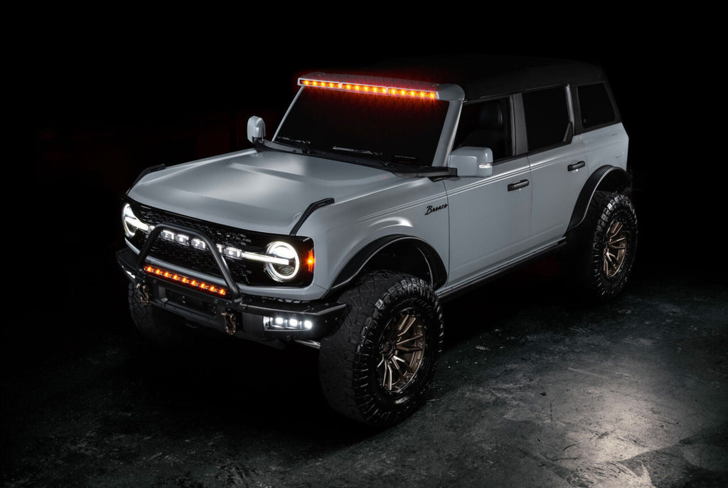Black Integrated Windshield Roof LED Light Bar System O12531