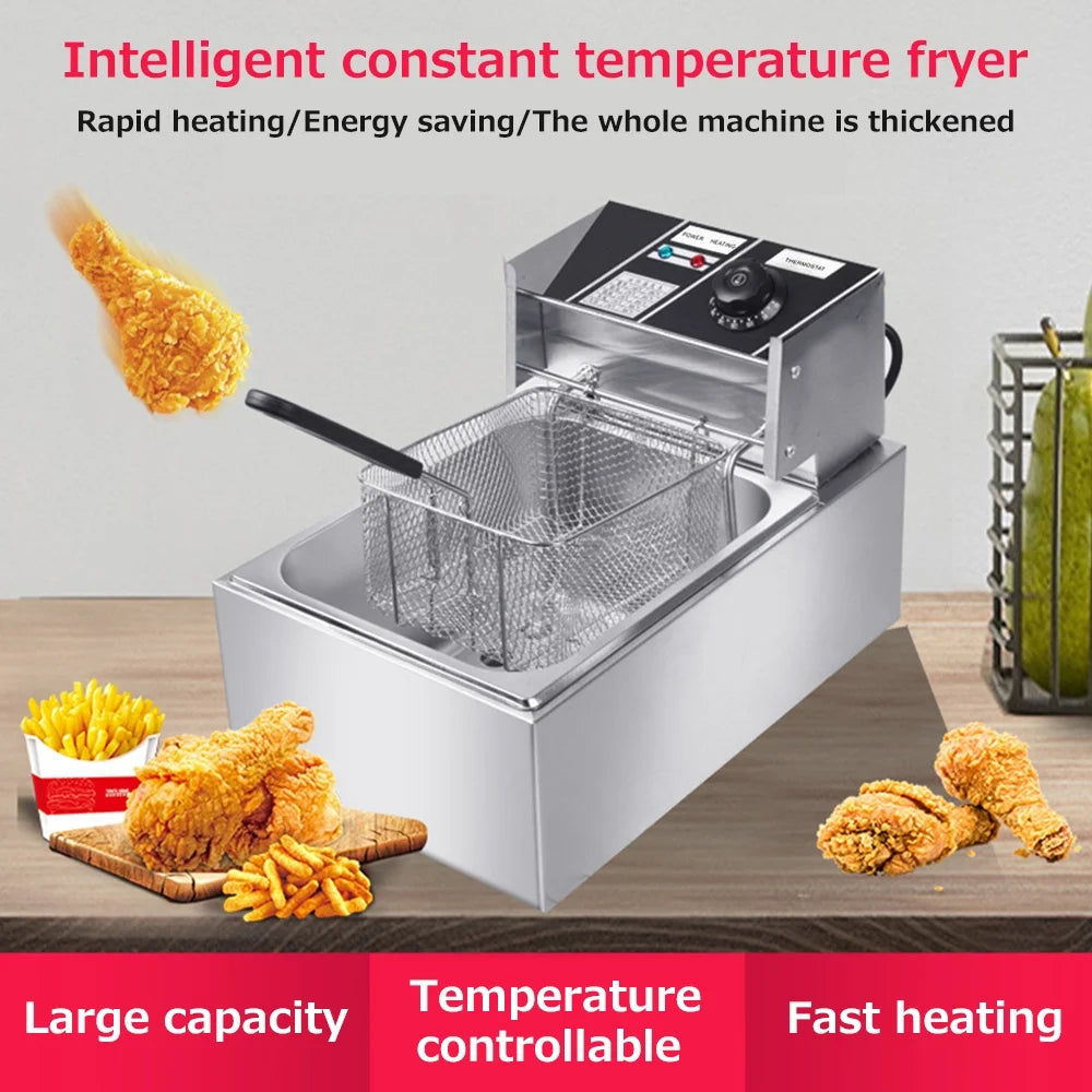 6L Stainless Steel Electric Deep Fryer W577